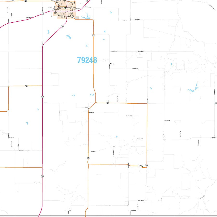 Cottle County, TX Premium Style Wall Map