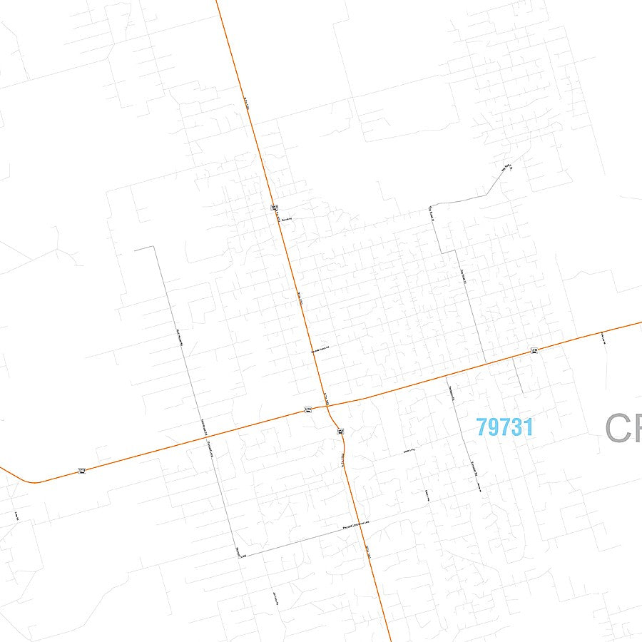 Crane County, TX Premium Style Wall Map