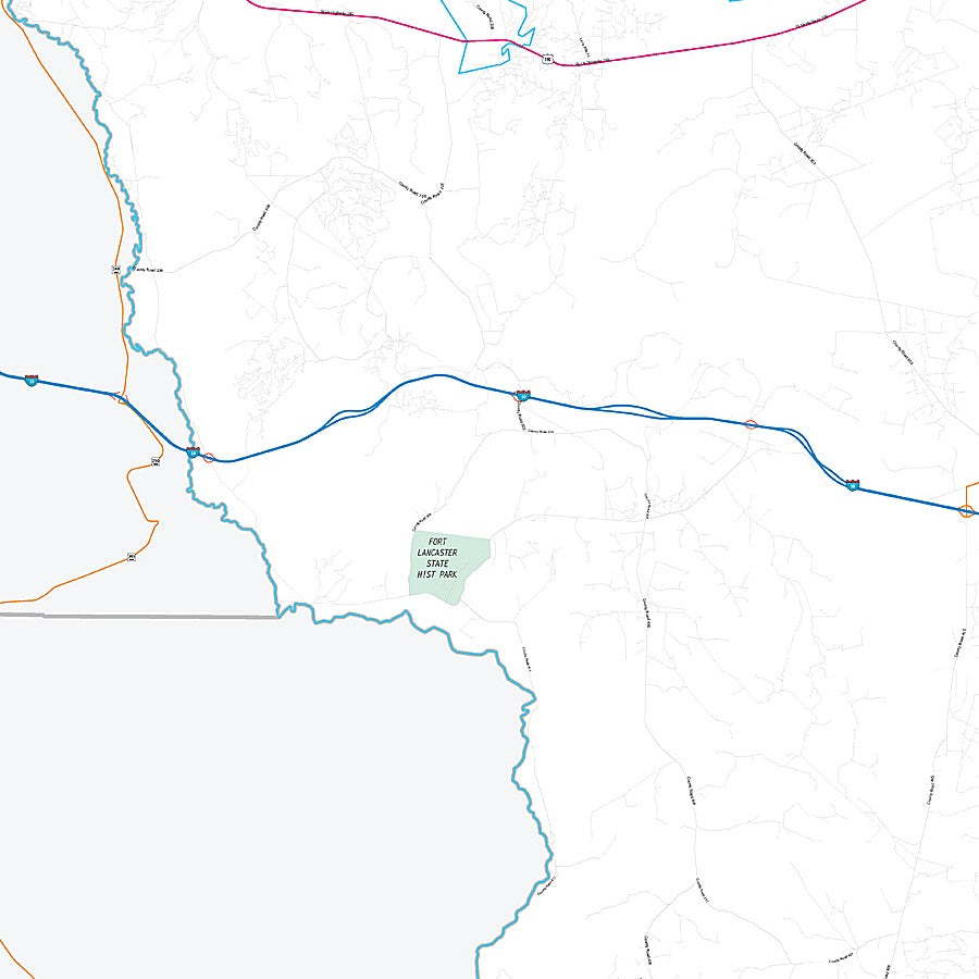 Crockett County, TX Premium Style Wall Map