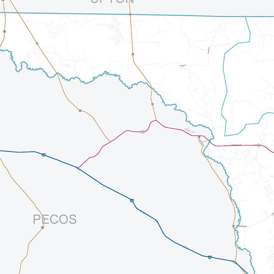 Crockett County, TX Premium Style Wall Map