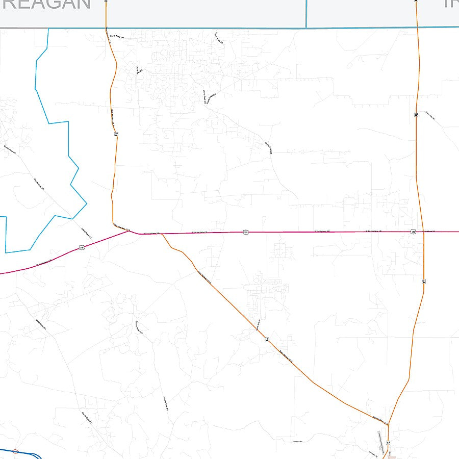 Crockett County, TX Premium Style Wall Map