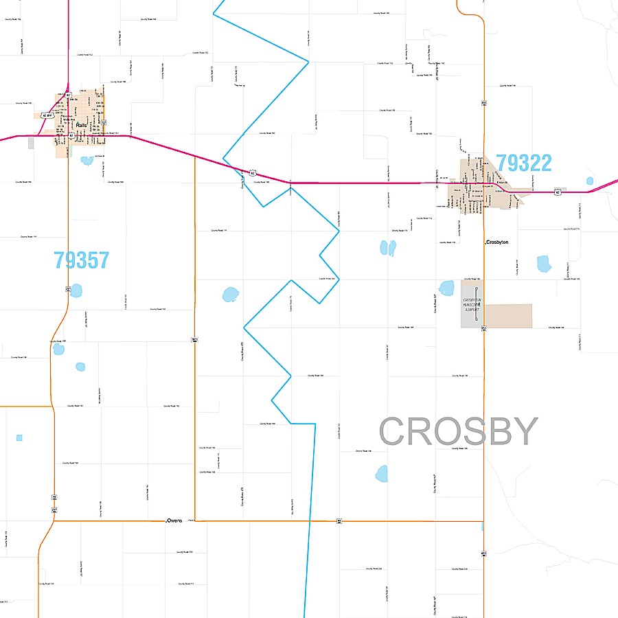 Crosby County, TX Premium Style Wall Map