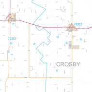 Crosby County, TX Premium Style Wall Map