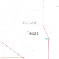 Dallam County, TX Premium Style Wall Map