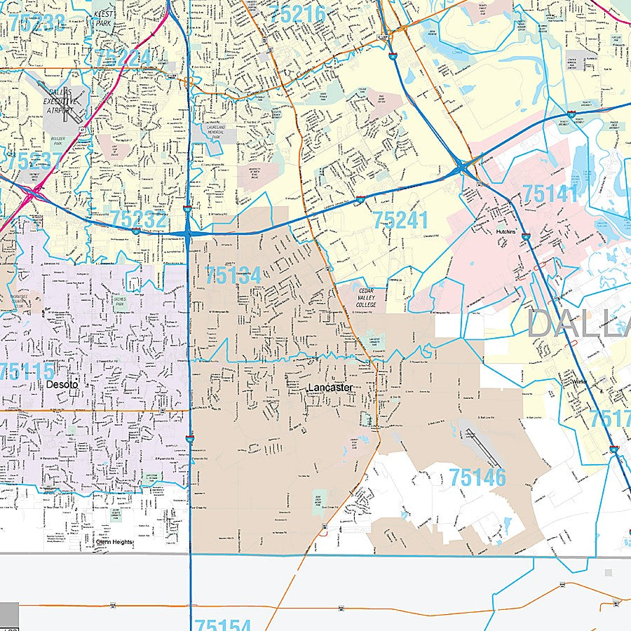 Dallas County, TX Premium Style Wall Map