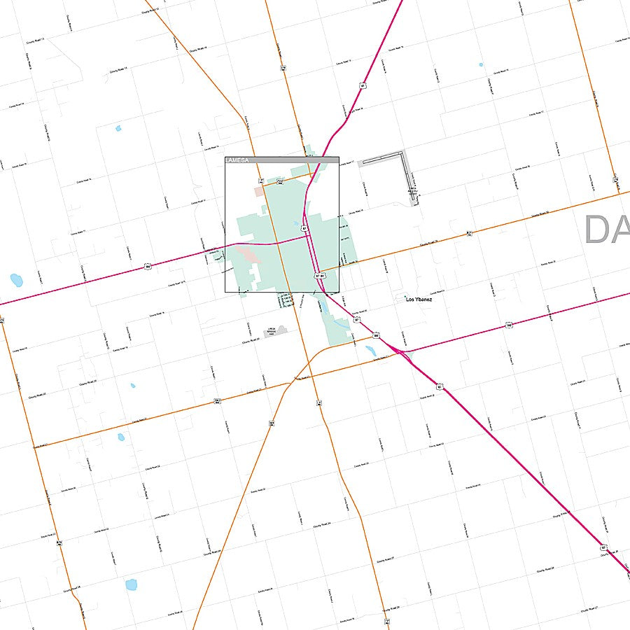Dawson County, TX Premium Style Wall Map