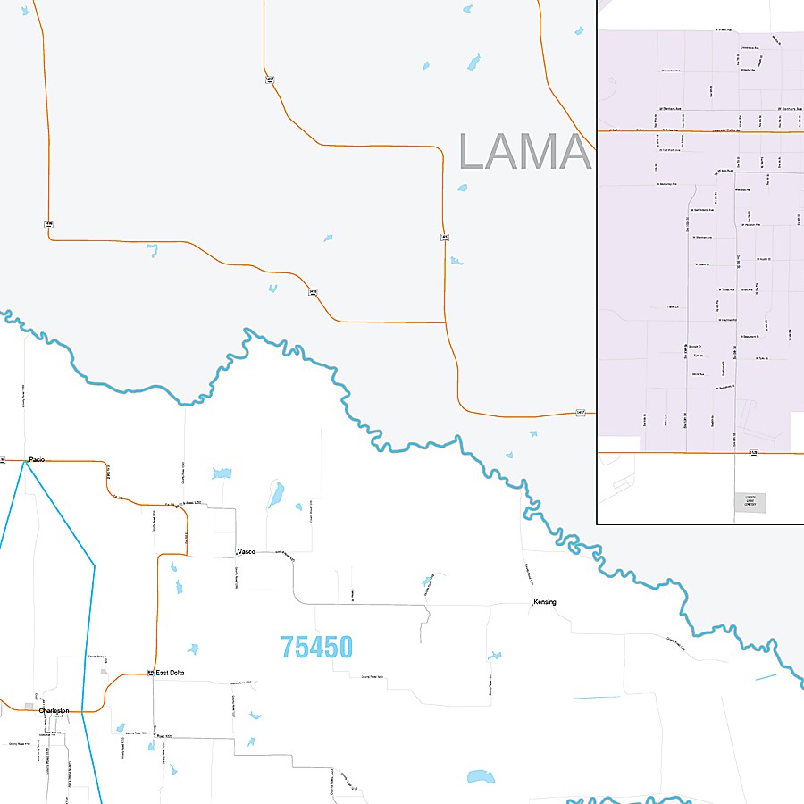Delta County, TX Premium Style Wall Map