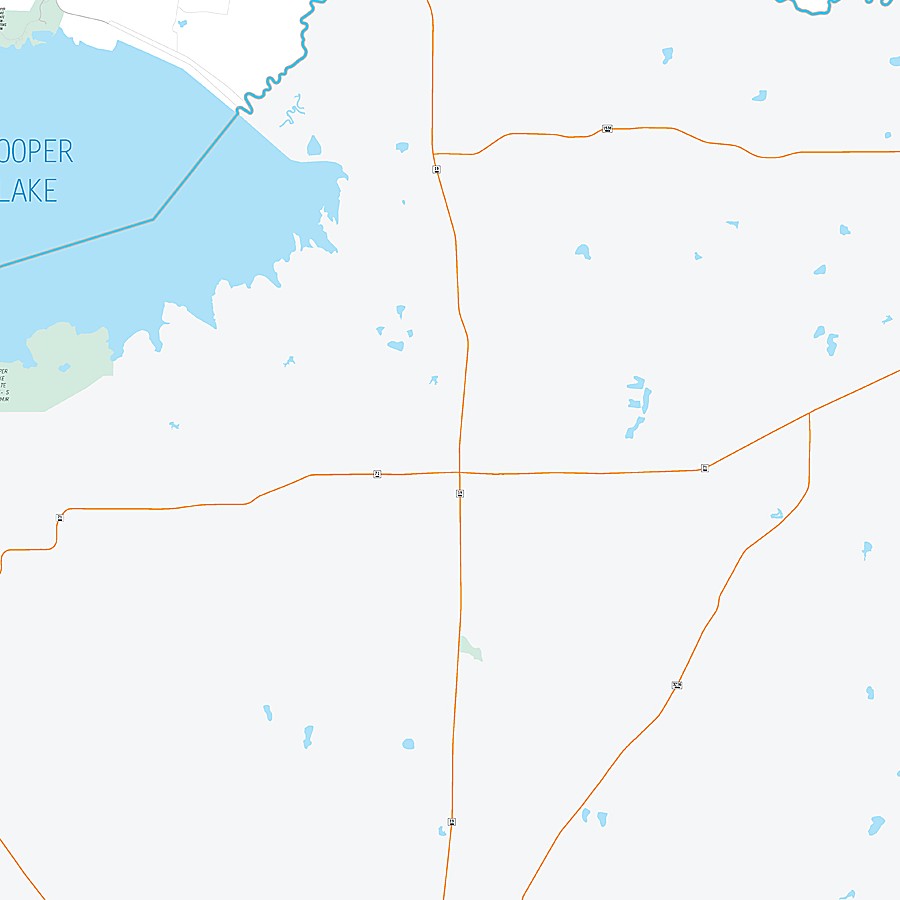Delta County, TX Premium Style Wall Map