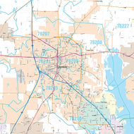 Denton County, TX Premium Style Wall Map