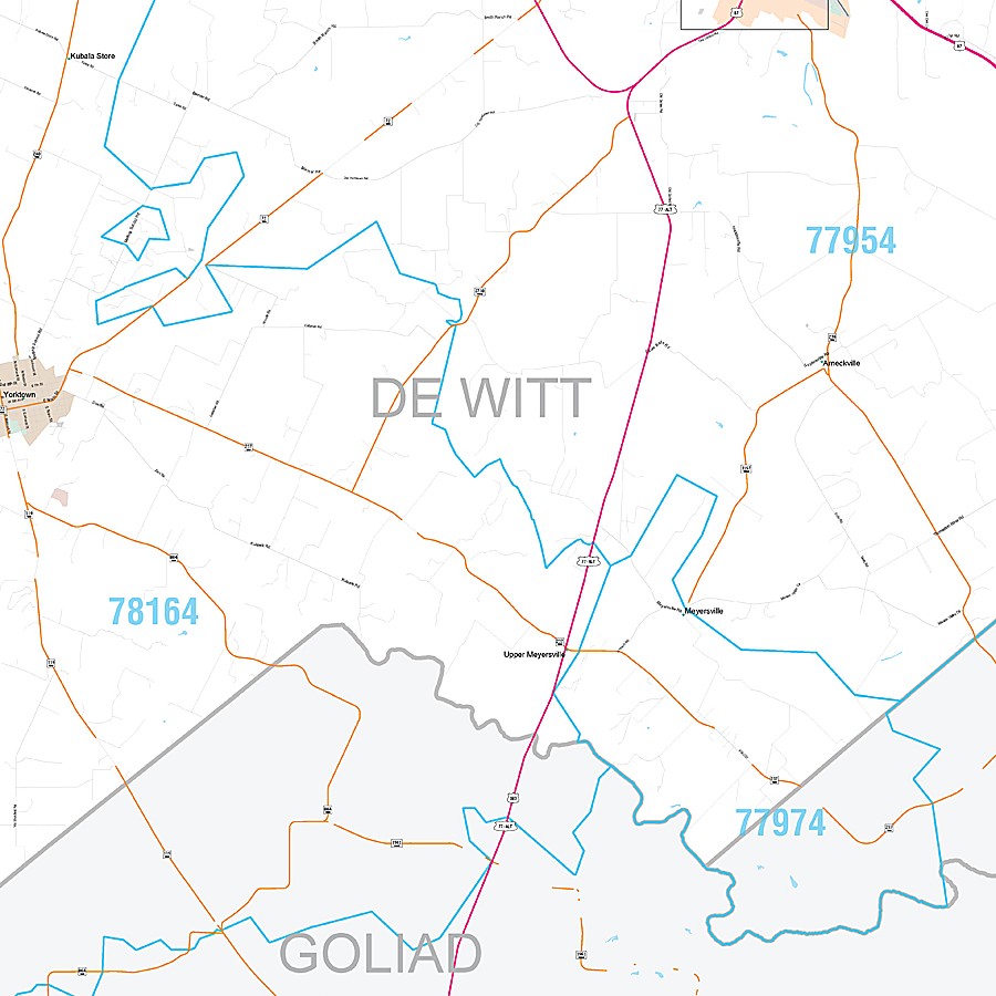 DeWitt County, TX Premium Style Wall Map