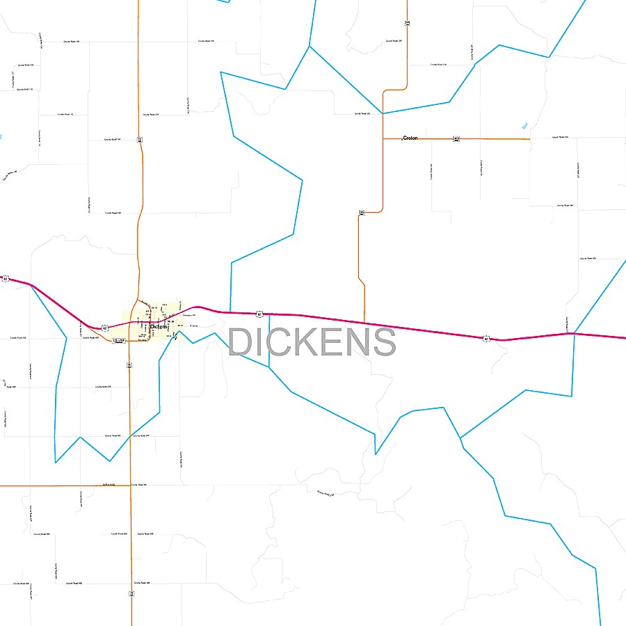 Dickens County, TX Premium Style Wall Map