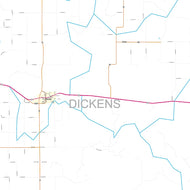 Dickens County, TX Premium Style Wall Map