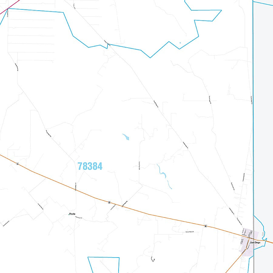 Duval County, TX Premium Style Wall Map