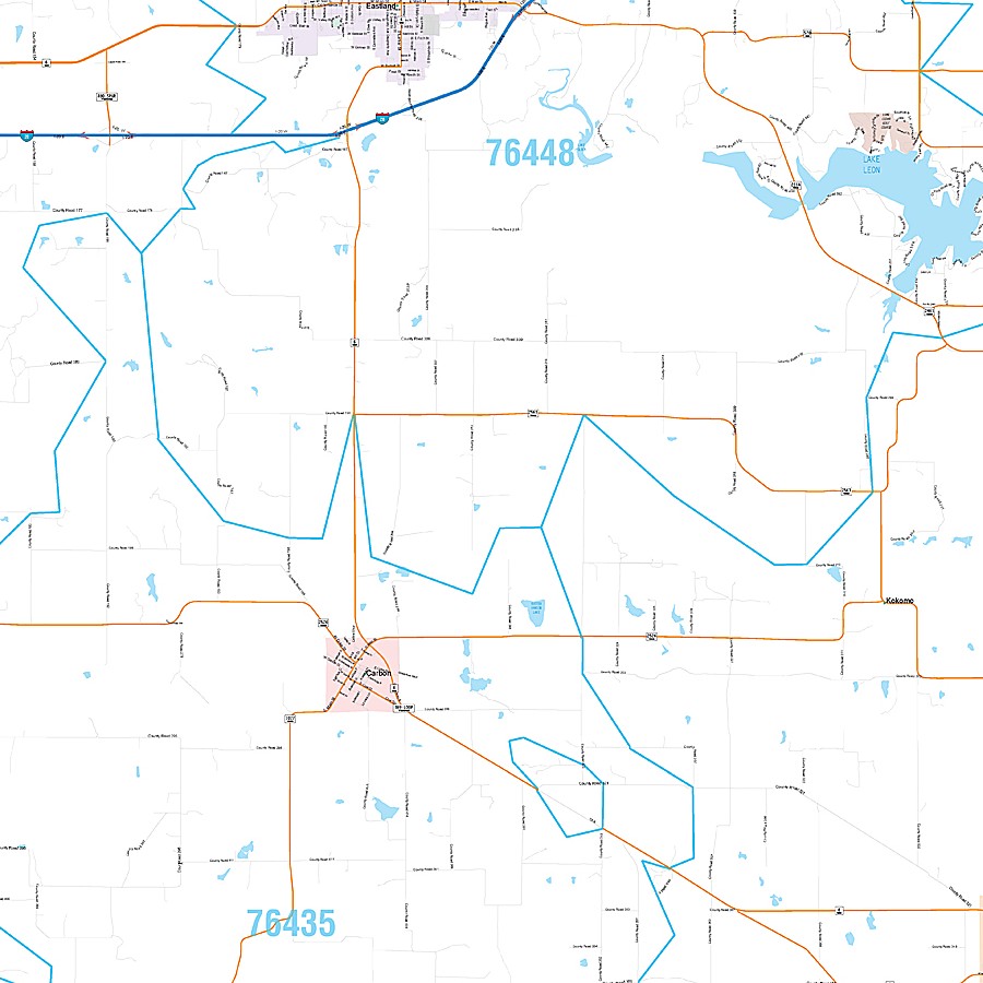 Eastland County, TX Premium Style Wall Map
