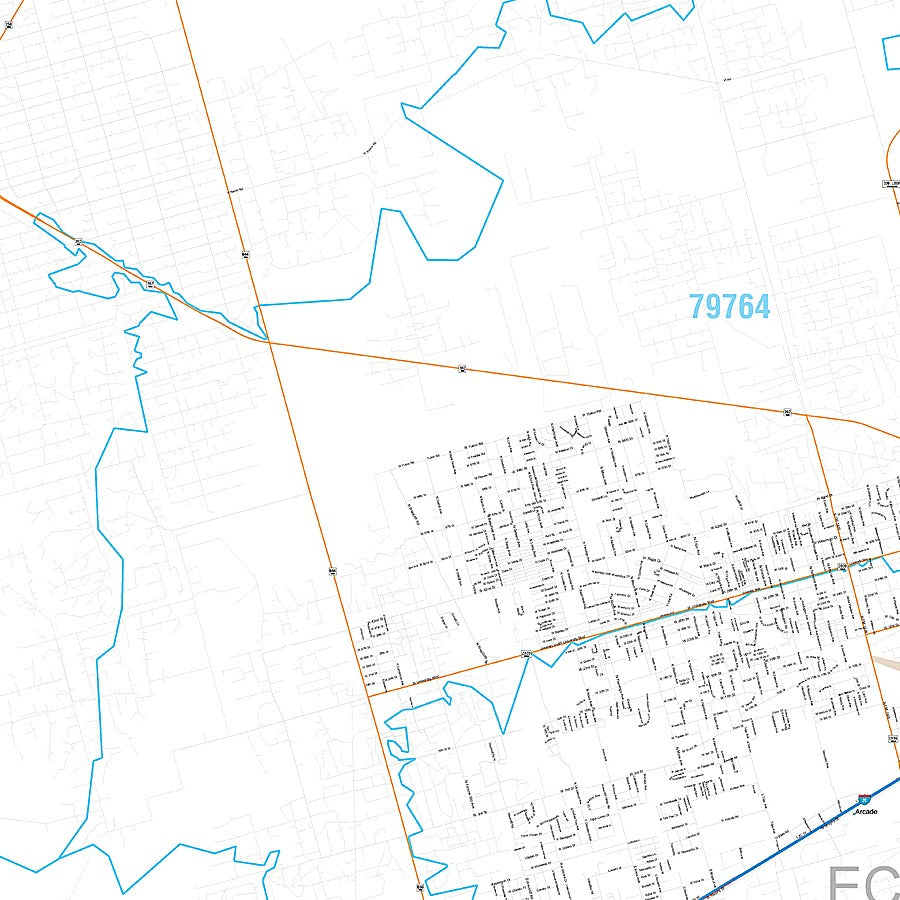 Ector County, TX Premium Style Wall Map