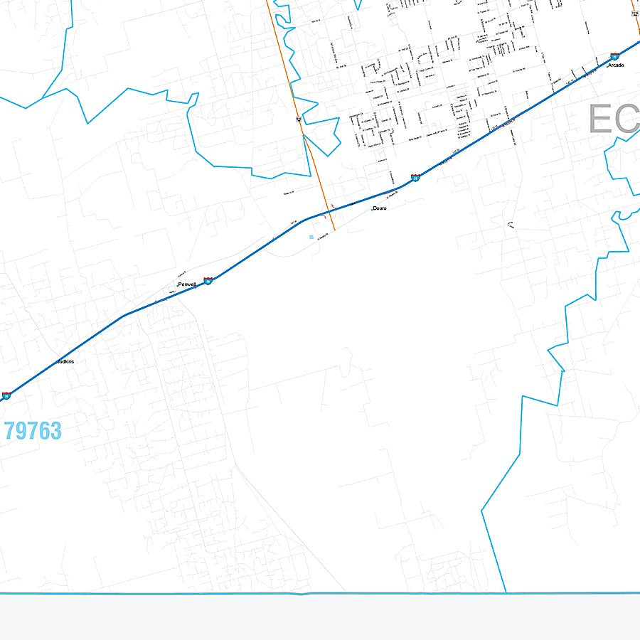 Ector County, TX Premium Style Wall Map