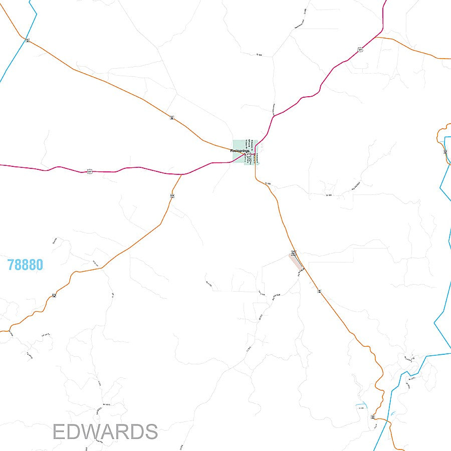 Edwards County, TX Premium Style Wall Map