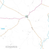Edwards County, TX Premium Style Wall Map