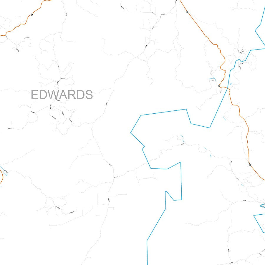 Edwards County, TX Premium Style Wall Map