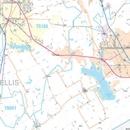 Ellis County, TX Premium Style Wall Map