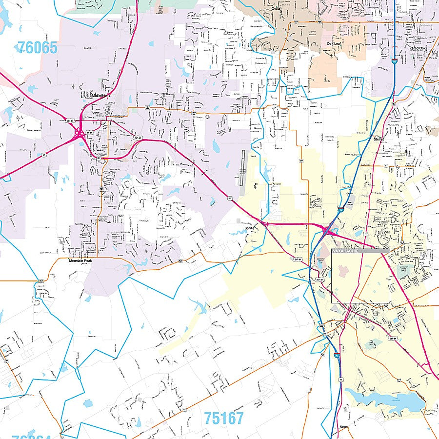 Ellis County, TX Premium Style Wall Map