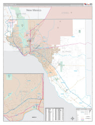 El Paso County, TX Premium Style Wall Map