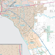 El Paso County, TX Premium Style Wall Map