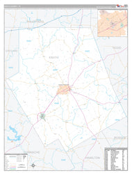 Erath County, TX Premium Style Wall Map