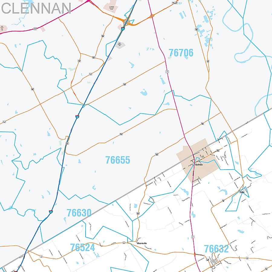 Falls County, TX Premium Style Wall Map