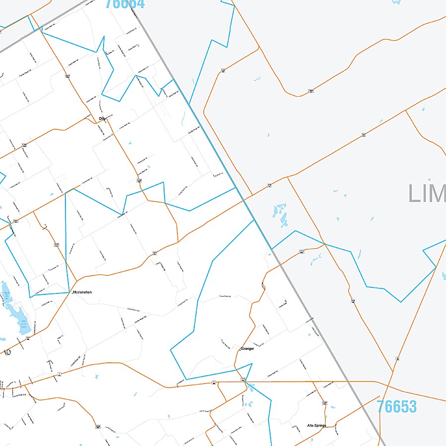 Falls County, TX Premium Style Wall Map