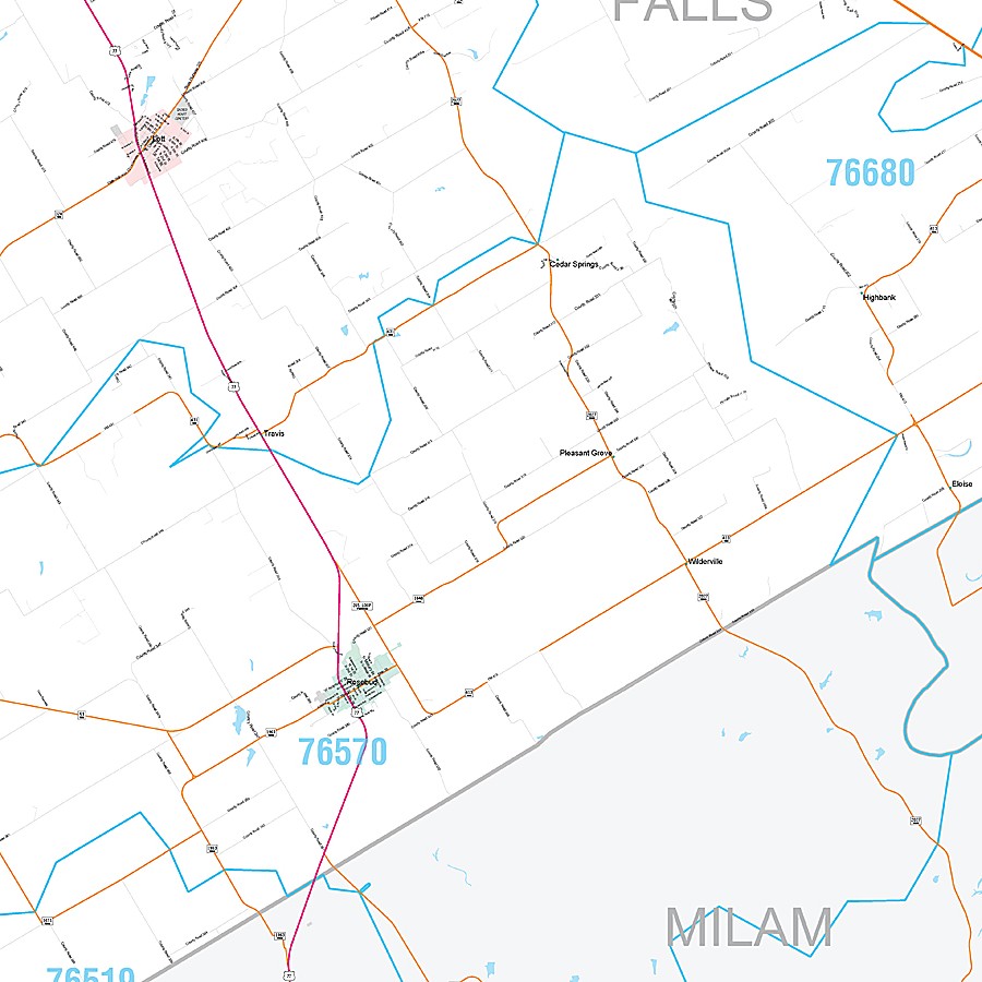 Falls County, TX Premium Style Wall Map