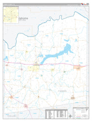 Fannin County, TX Premium Style Wall Map