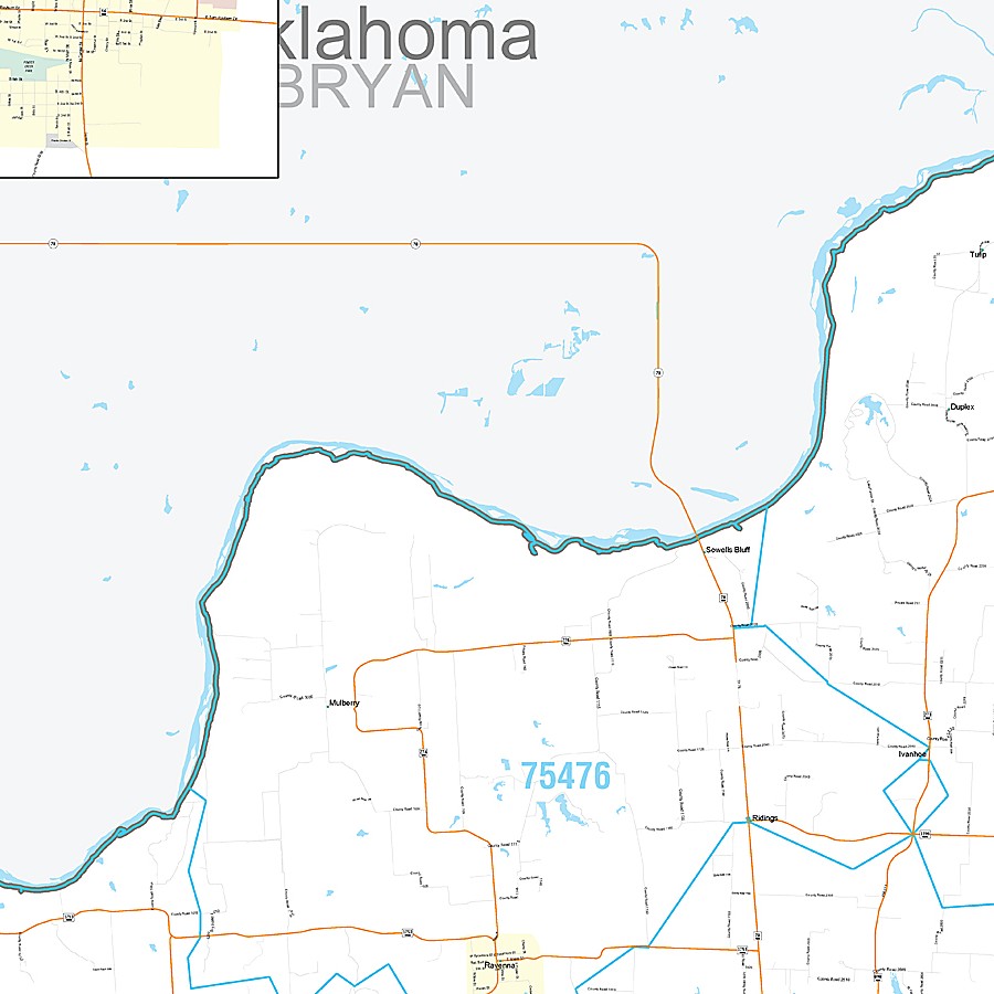 Fannin County, TX Premium Style Wall Map