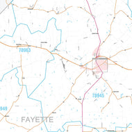 Fayette County, TX Premium Style Wall Map