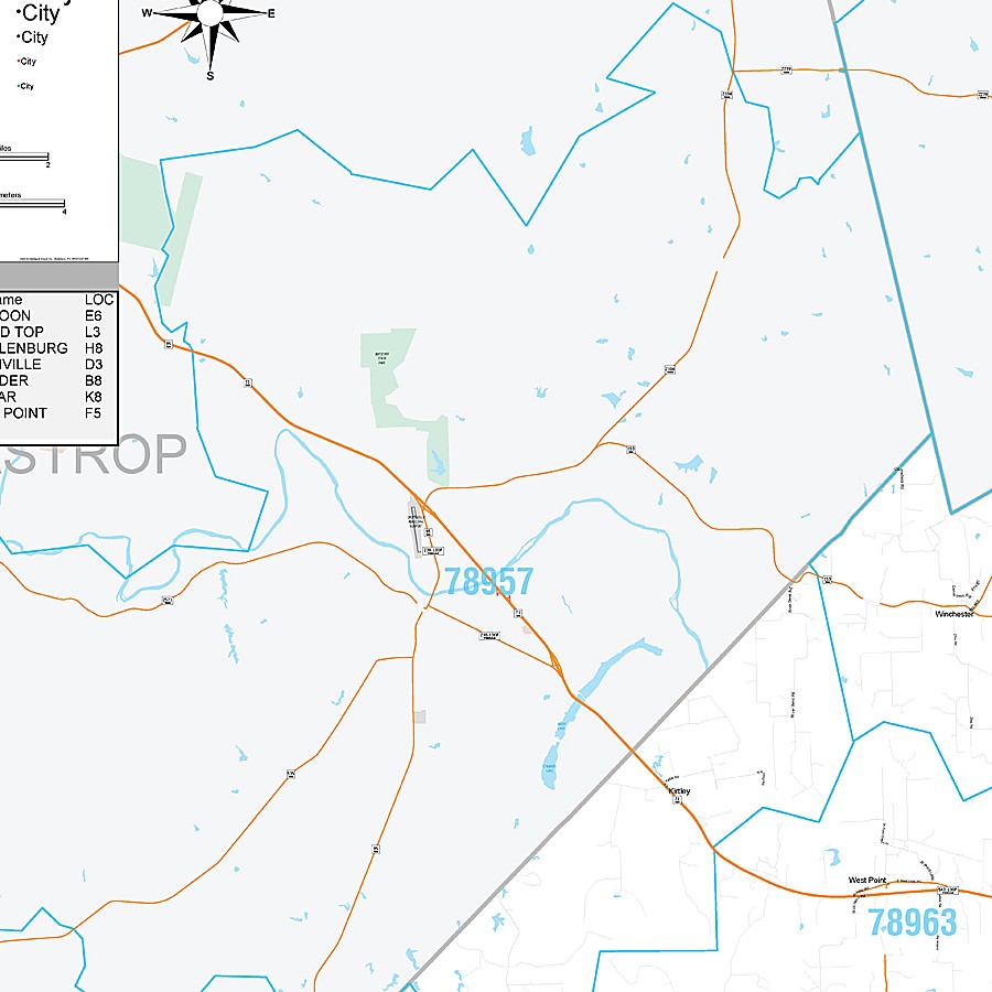 Fayette County, TX Premium Style Wall Map