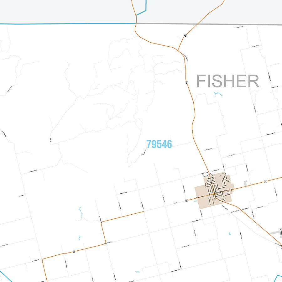 Fisher County, TX Premium Style Wall Map