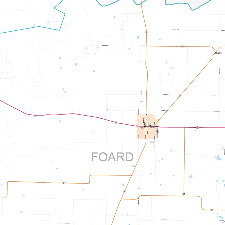 Foard County, TX Premium Style Wall Map