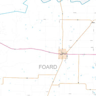 Foard County, TX Premium Style Wall Map