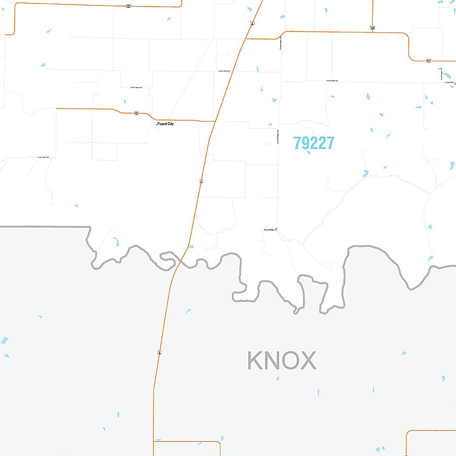 Foard County, TX Premium Style Wall Map