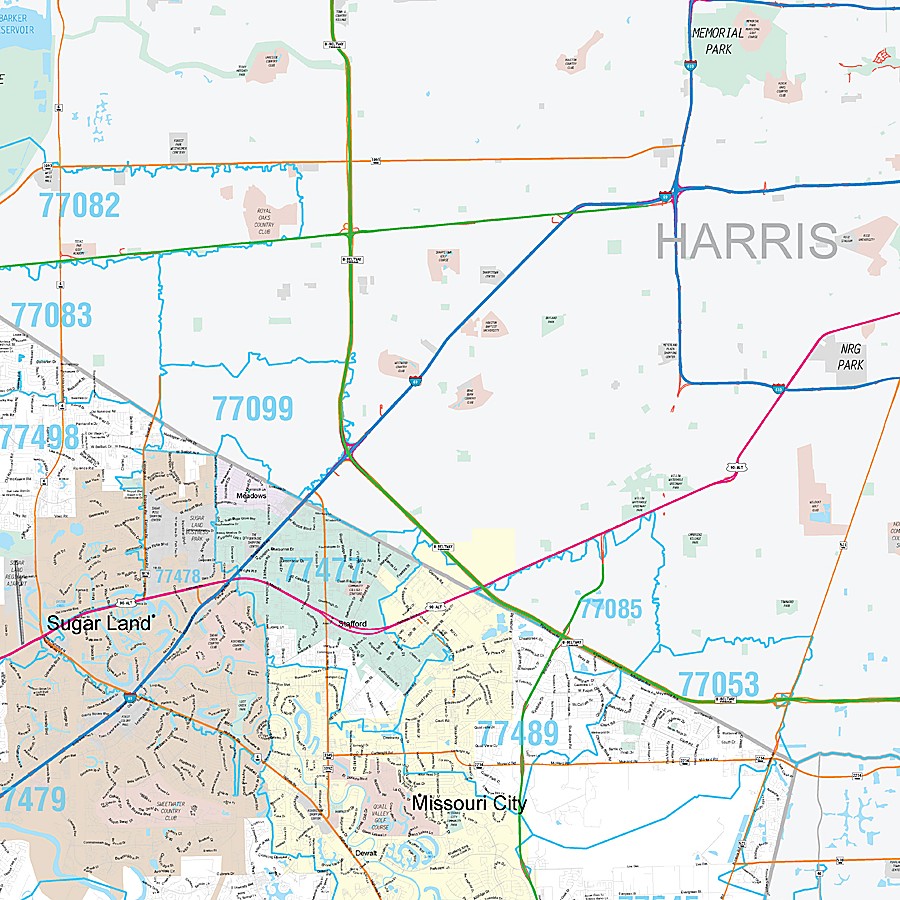Fort Bend County, TX Premium Style Wall Map