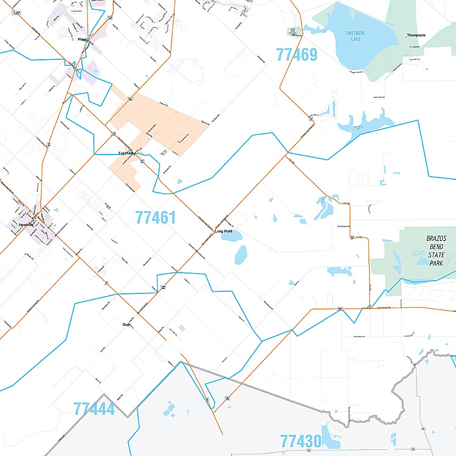 Fort Bend County, TX Premium Style Wall Map