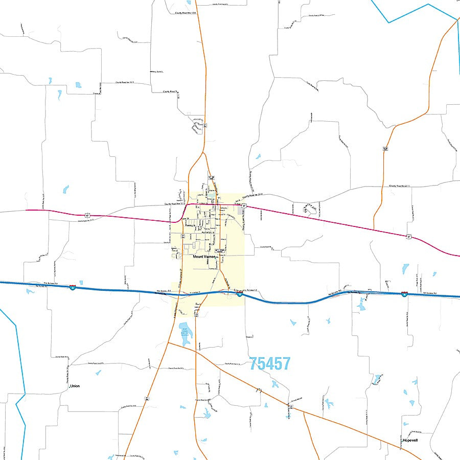 Franklin County, TX Premium Style Wall Map