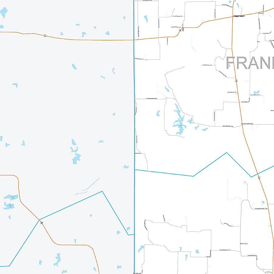 Franklin County, TX Premium Style Wall Map