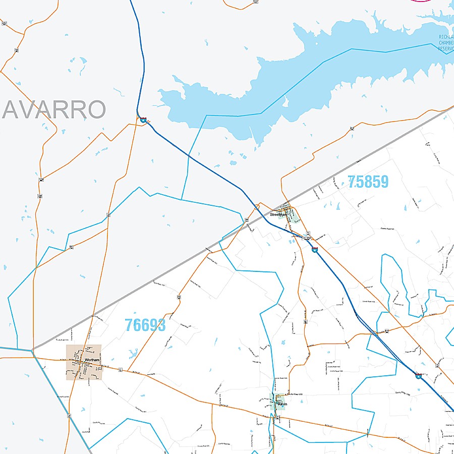 Freestone County, TX Premium Style Wall Map
