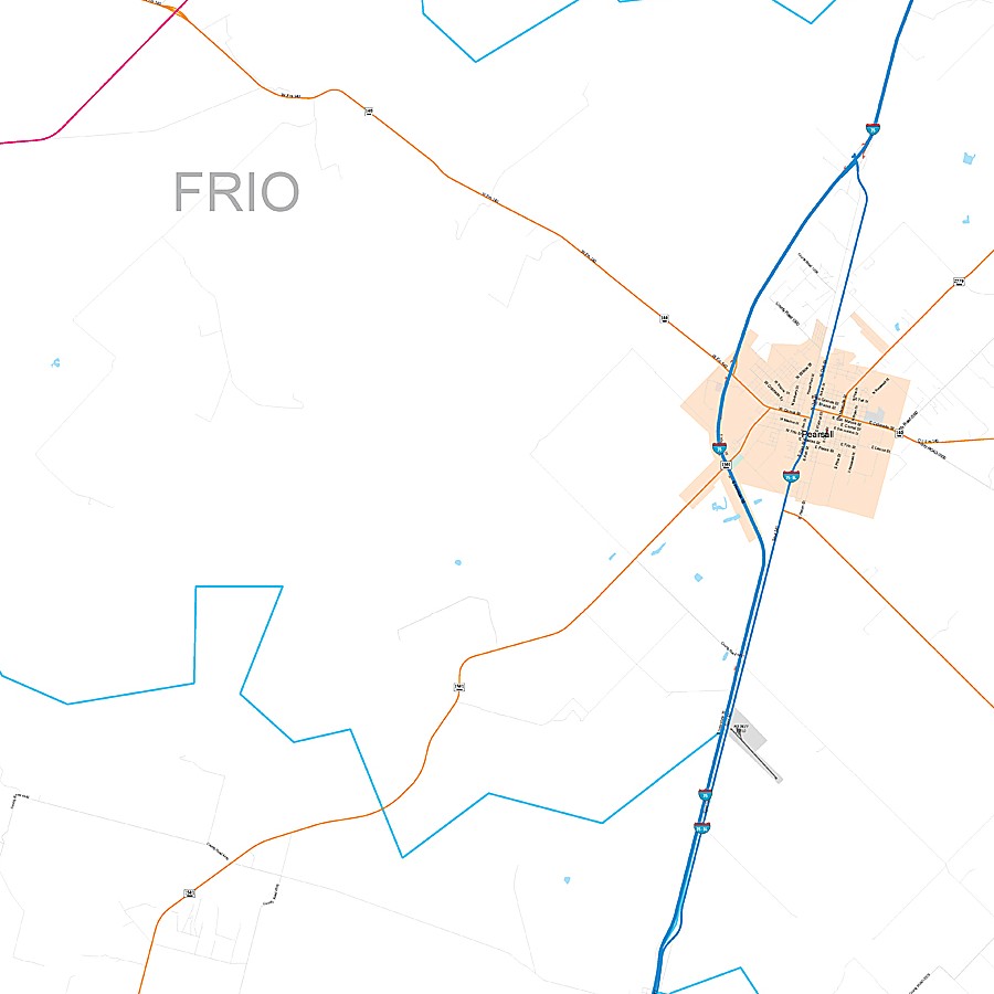 Frio County, TX Premium Style Wall Map
