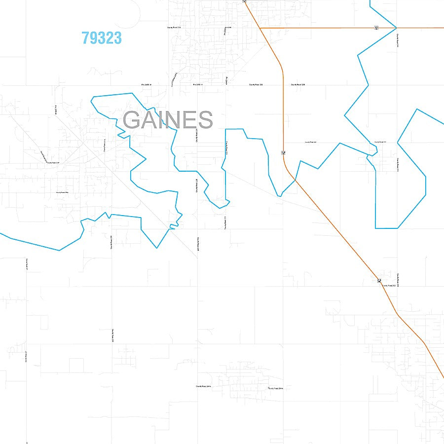 Gaines County, TX Premium Style Wall Map