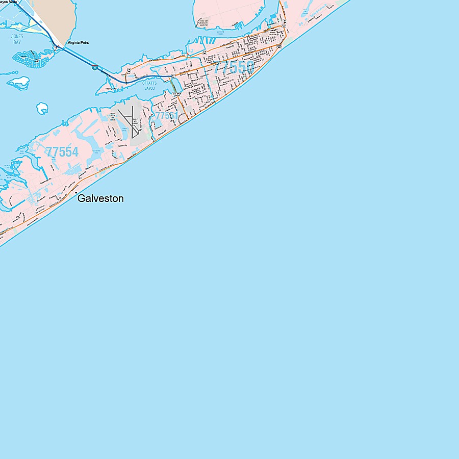 Galveston County, TX Premium Style Wall Map