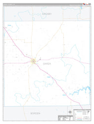 Garza County, TX Premium Style Wall Map