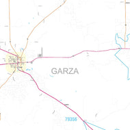 Garza County, TX Premium Style Wall Map