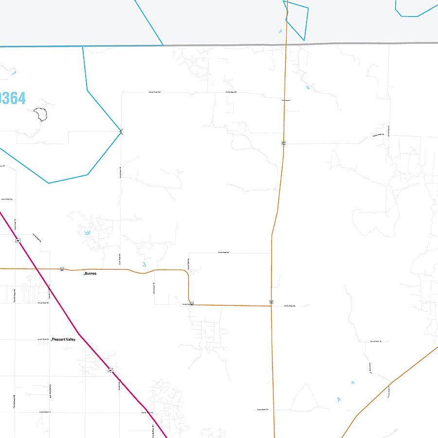 Garza County, TX Premium Style Wall Map